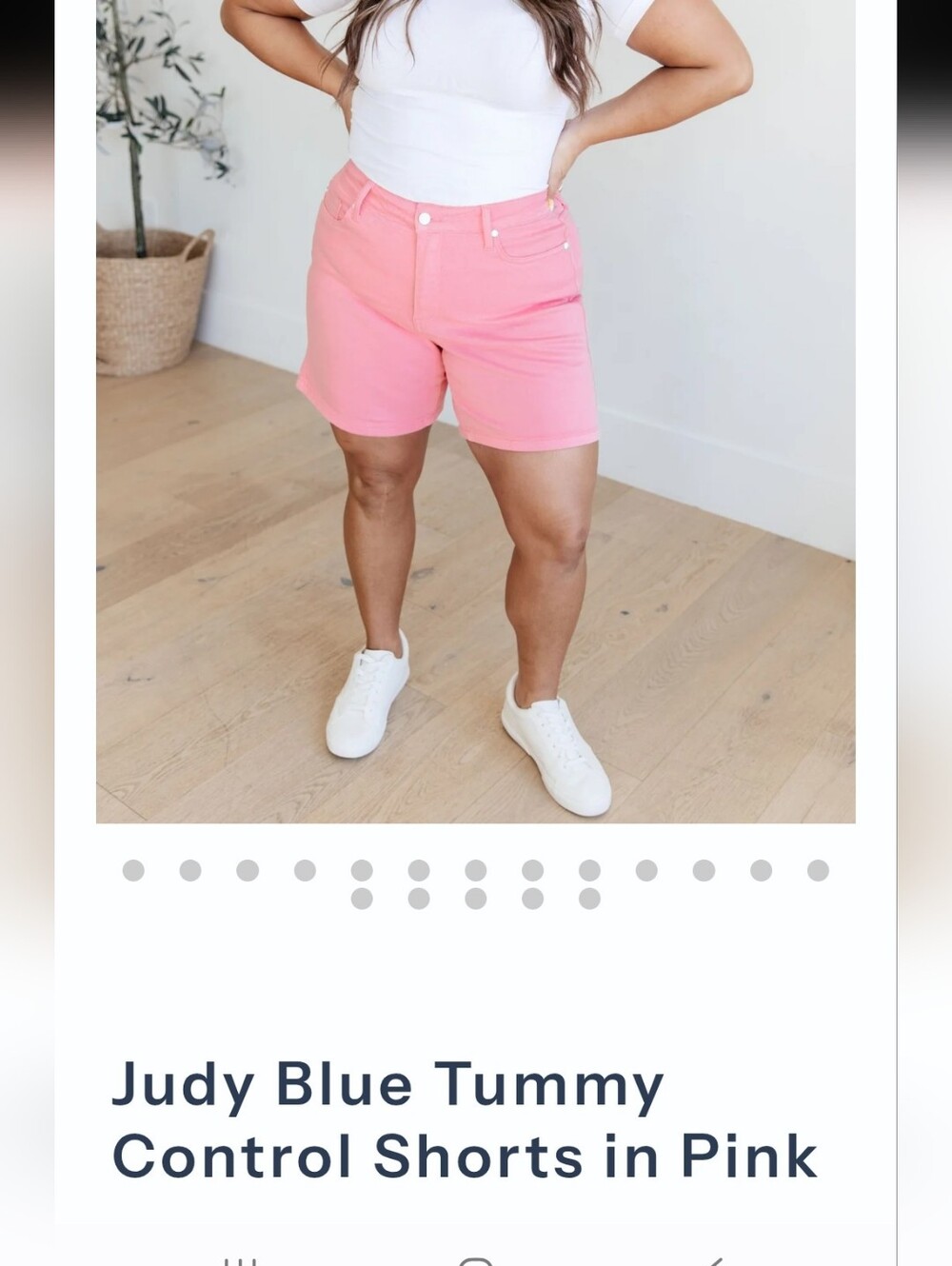 Judy Blue Pink High-Rise Denim Shorts - Picture 7 of 7